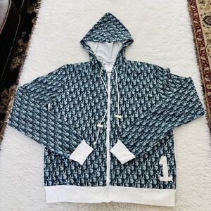 Christian Dior Vintage Trotter Blue/White Hoodie Jacket EU 38 US 6